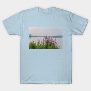 USA. Alaska. Fireweeds on the River Shore. T-Shirt